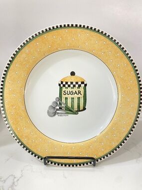 2 Vintage Sakura Stoneware Tea & Sugar Plates "Sunny Country Kitchen" Collection